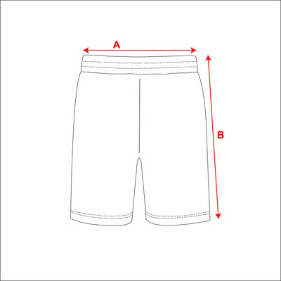 Ladies High Performance Basketball Shorts High Thigh Curved measurement diagram
