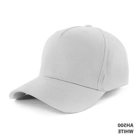 100% cotton - 5 Panel Cap — White (left)