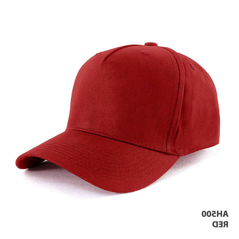 100% cotton - 5 Panel Cap — Red (left)