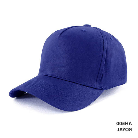 100% cotton - 5 Panel Cap — Royal (left)