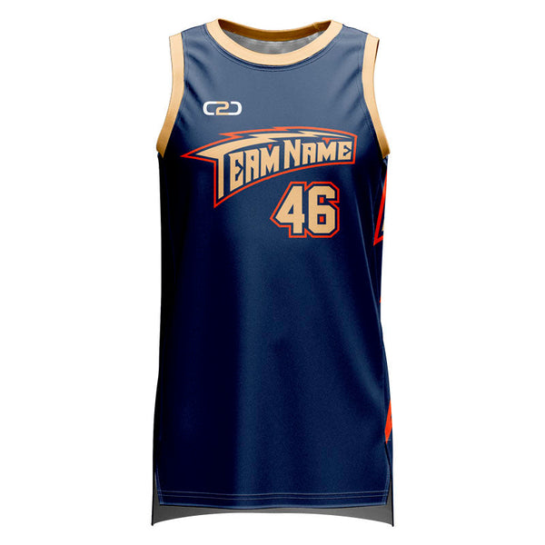 Custom The Bay HP Split Basketball Singlet Front View